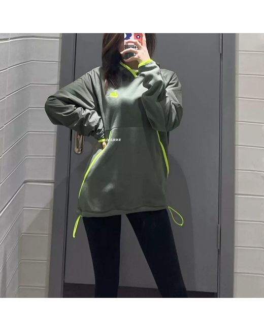 Nike Green Logo Printing Hooded Windproof Long Sleeves for men