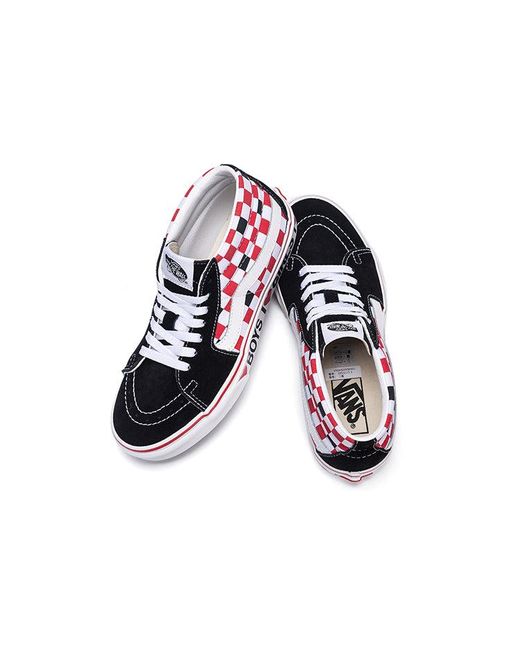 Vans White Sk8-Mid 'Checkerboard for men