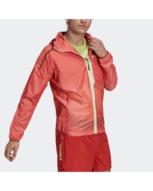 Adidas Red Terrex Agravic Windweave Windbreaker for men