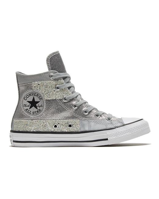 Converse Gray (Wmns) Chuck Taylor All Star High 'Ash Stone Glitter'