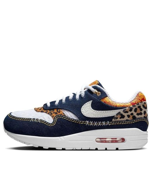 Nike Blue Air Max 1 Premium 'Denim Leopard' for men