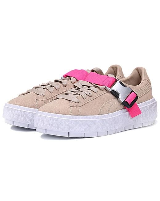 PUMA Pink (Wmns) Fenty X Platform Trace Buckle 'Cement'