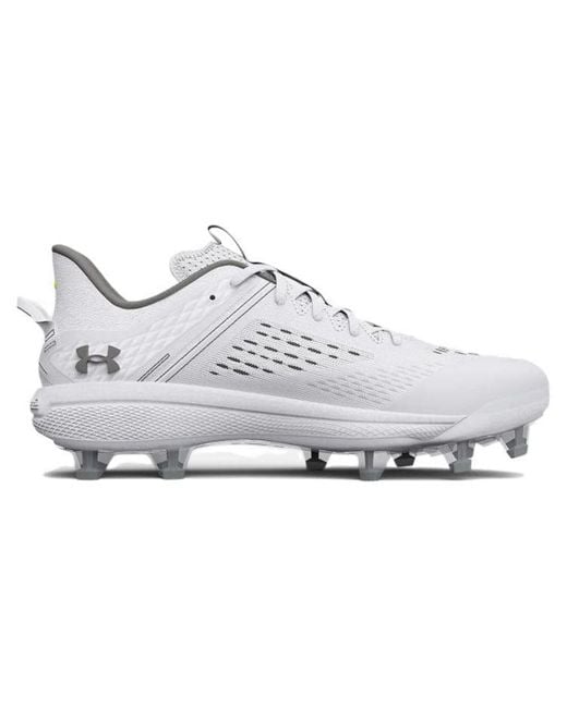 Under Armour White Yard Low Mt Tpu Baseball Cleats for men