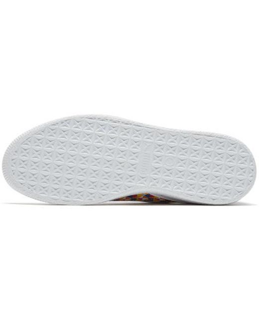 PUMA White Clyde Graffiti Retro Casual Skateboarding Shoes for men
