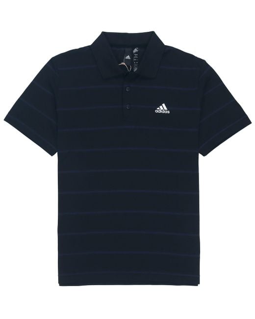 Adidas Black Fi Stripe Polo Athleisure Casual Sports Short Sleeve Polo Shirt for men