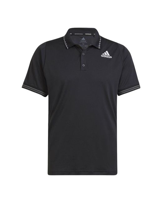Adidas Black Tennis Freelift Primeblue Polo Shirt for men