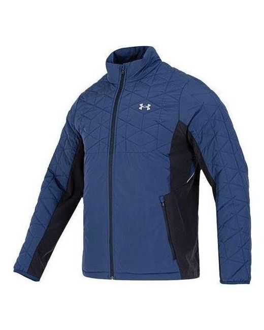 Under Armour Blue Ua Coldgear Reactor Storm Hybrid Full Zip Golf Jacket for men