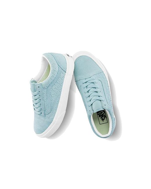 Vans Blue Old Skool Breathable Lightweight Wear-Resistant Low Tops Casual Skateboarding Shoes for men