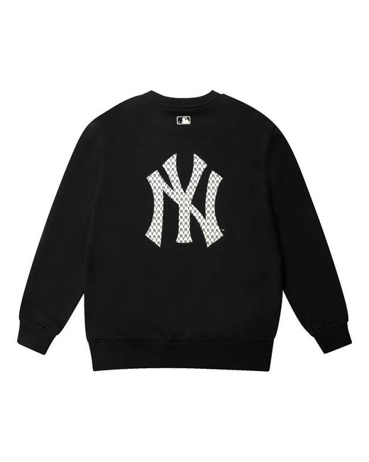 MLB Black New York Yankees Vintage Embroidery Logo Long-sleeve Fleece
