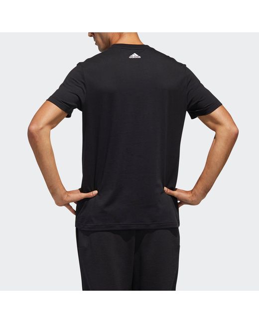 Adidas Black M Gfx T Lng Box Logo Printing Sports Round Neck Short Sleeve for men