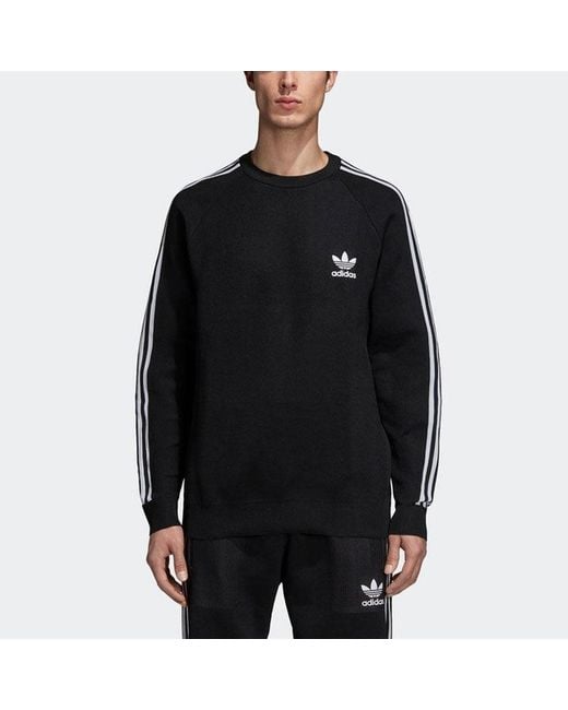 Adidas Black Originals 3 Stripes Knit Crew for men