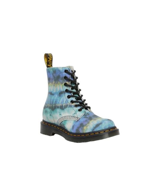 Dr. Martens Blue (Wmns) 1460 Pascal Tie Dye Leather Lace Up Boots