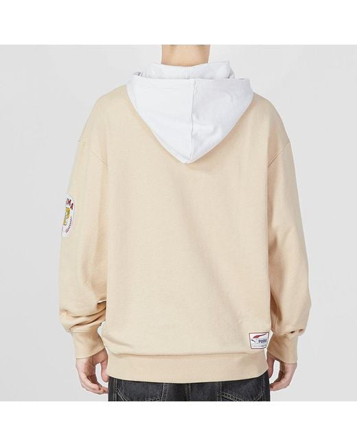 PUMA White Team Badge Hoodie for men