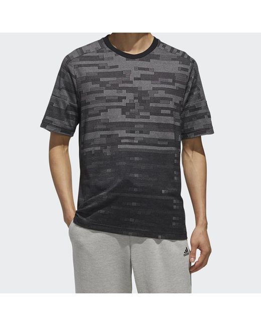 Adidas Gray Ss Knit Tee for men