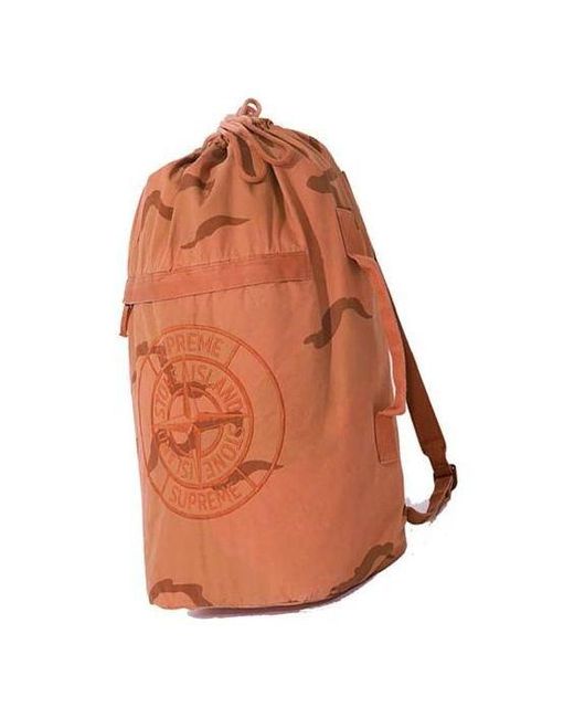 Supreme Brown X Stone Island Brushed Cotton Backpack for men