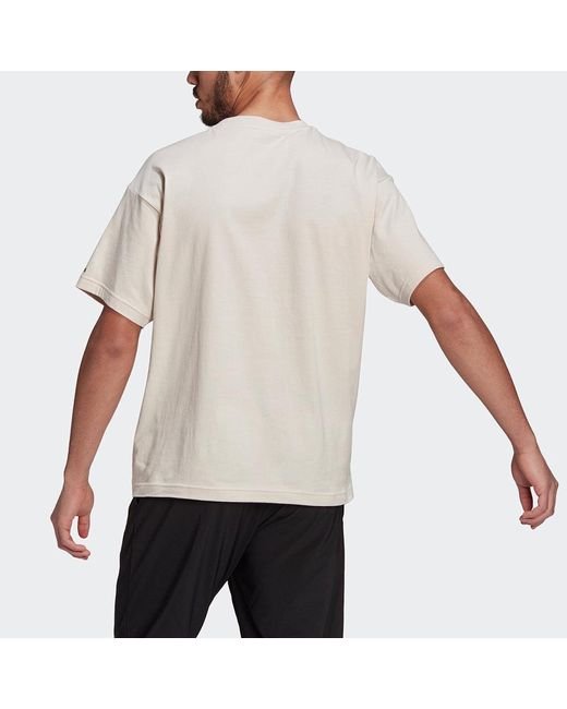 Adidas Natural U Favs Q1 T Casual Sports Round Neck Short Sleeve Creamy for men