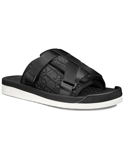 Dior Black Alpha Flat Sandals for men