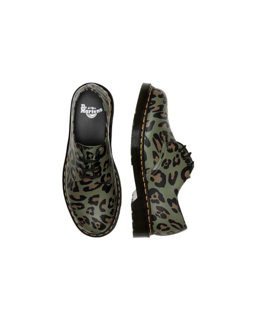 Dr. Martens Brown 1461 Distorted Leopard Print Oxford Shoes 'Khaki'