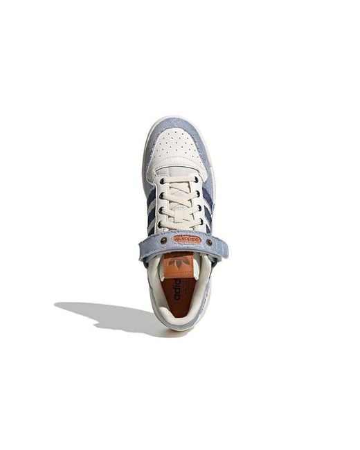 Adidas Blue Originals Forum Low Cozy Wear-Resistant Non-Slip Skateboarding Shoes Denim for men