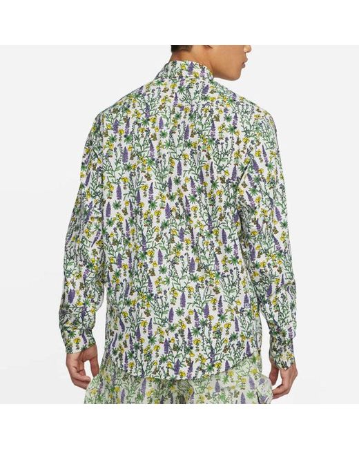 Nike Green Ss22 Dri-Fit Acg Uv Version Floral Long Sleeves Shirt for men