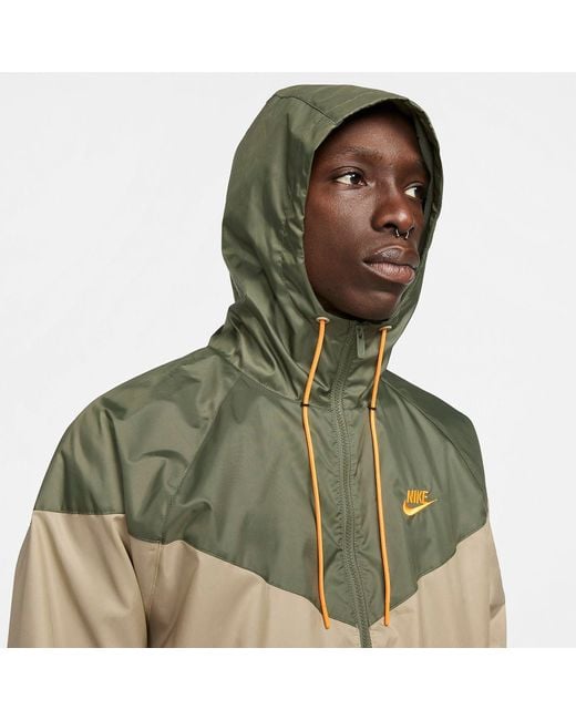 Nike Green Sportswear Windrunner Hooded Jacket 'Khaki' for men