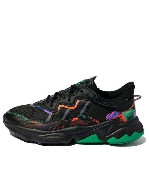 Adidas Black Originals Ozweego Casual Shoes Multi-Color' for men