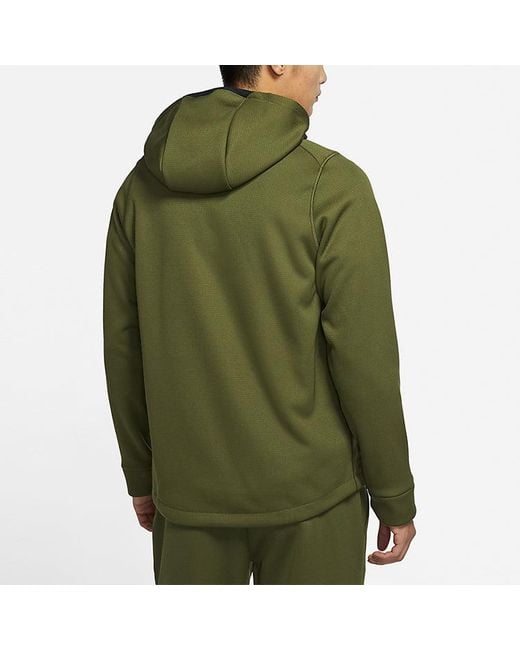 Nike Green Pro Therma-Fit Fleece Stay Warm Sports Training Hooded Jacket for men