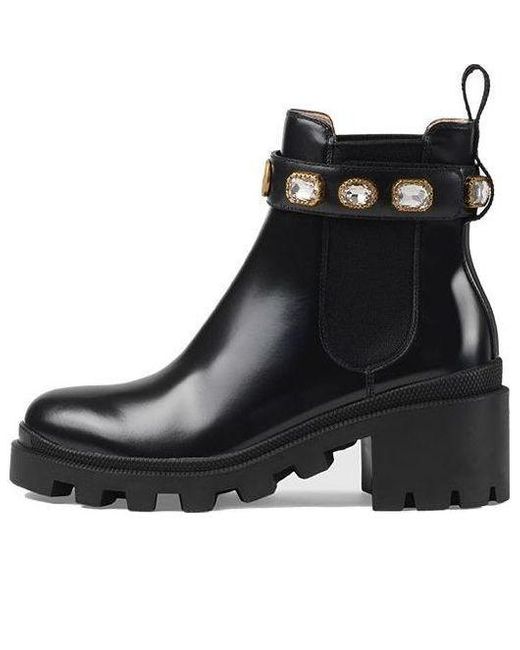 Gucci Black Ankle Boot With Belt