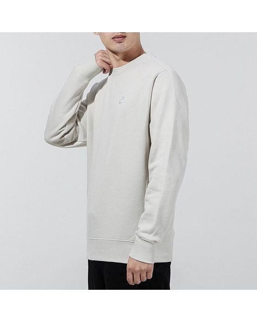 Nike White Logo Casual Sports Round Neck Pullover for men