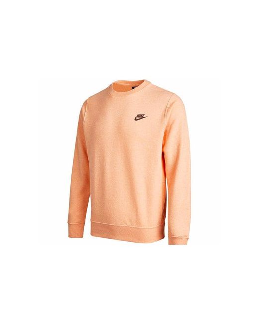 Nike Orange Sportswear Alphabet Logo Round Neck Long Sleeves Apricot for men