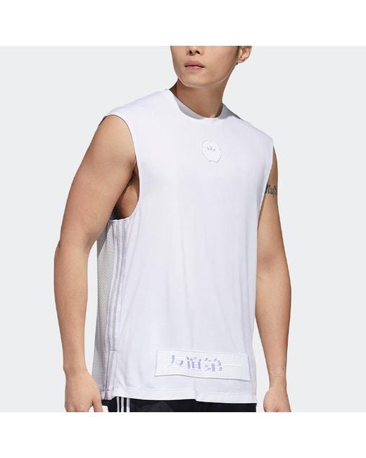 Adidas White Originals Mic Tank Bb Sports Vest for men