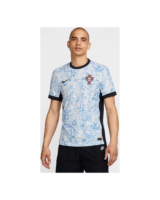 Nike Blue Portugal 24/25 Match Away Authentic Soccer Jersey for men