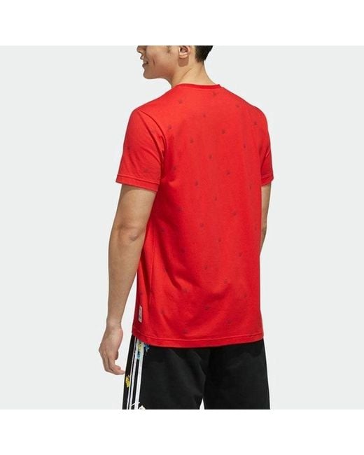 Adidas Red Neo X Pokmon Crossover Series Sports Short Sleeve for men