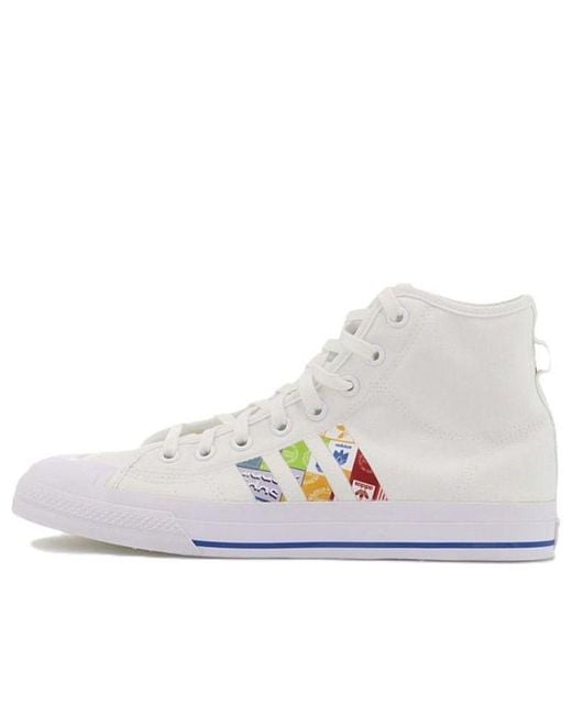 Adidas White Nizza Hi Rf 'Graphic Design' for men