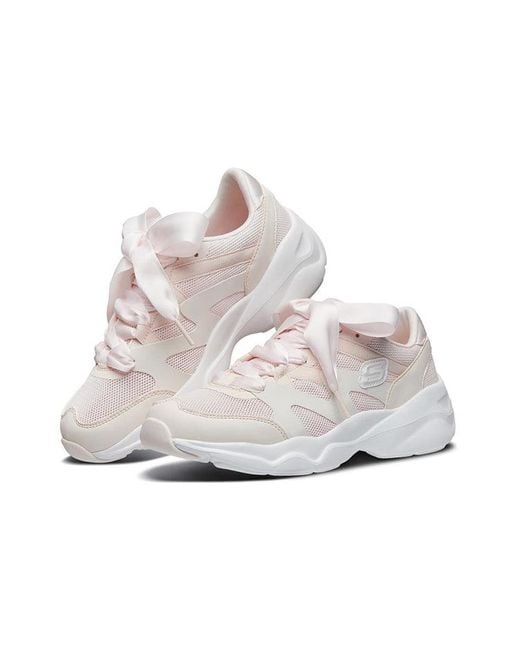 Skechers White (Wmns) D'Lites Airy Low Top Sneakers