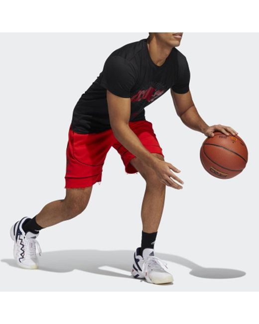 Adidas Red Donovan Mitchell Don Issue #2 Shorts for men