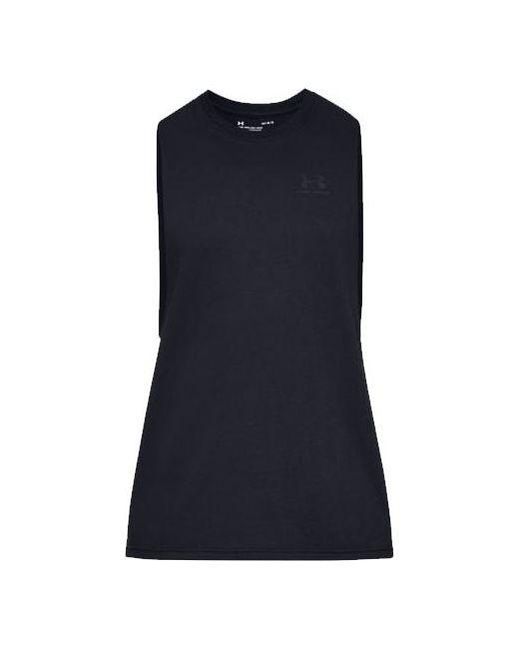 Under Armour Blue Sportstyle Left Chest Cut-Off Tank Top for men