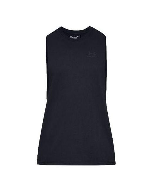 Under Armour Blue Sportstyle Left Chest Cut-Off Tank Top for men