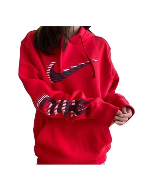 Nike Sportswear Club Pull Over Hoodie in Red for Men | Lyst