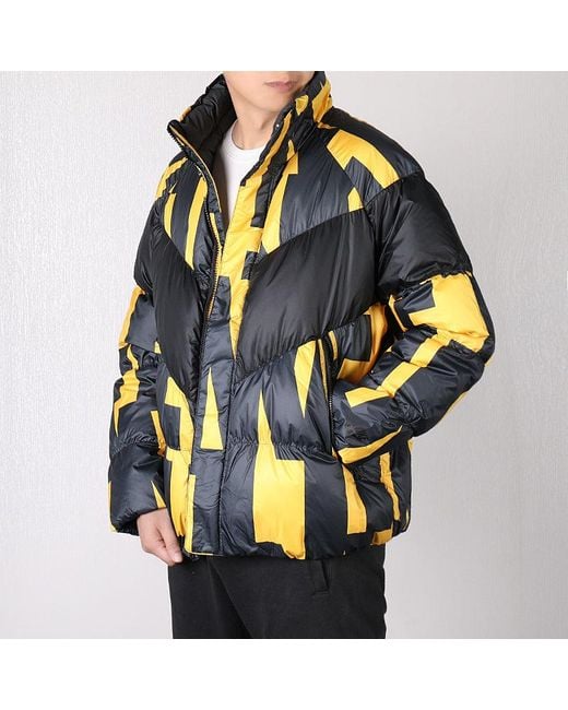 Nike Blue Splicing Stay Warm Windproof Stand Collar Sports Down Jacket Colorblock for men