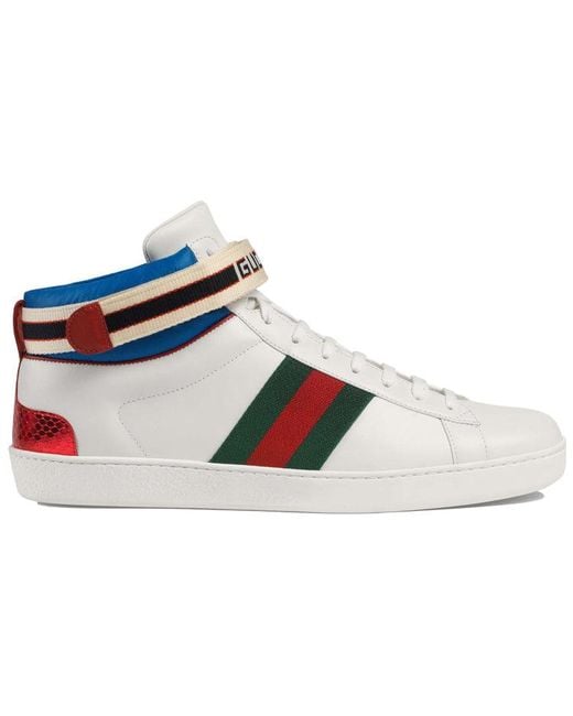 Gucci Blue Stripe Ace High Top for men