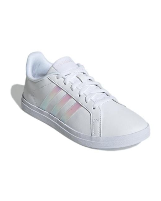 Adidas White (Wmns) Courtpoint Shoes Iridescent'