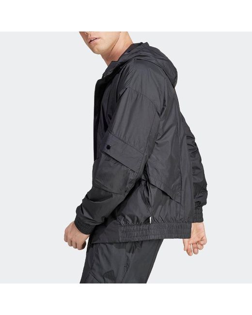Adidas Gray City Escape Windbreaker Jacket for men