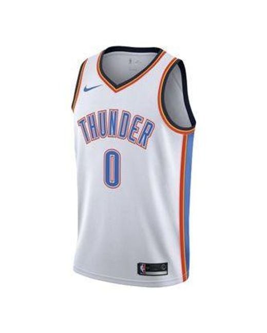 Nike Blue Nba Russell Westbrook Oklahoma City Thunder 2020/21 Association Edition Jersey #0 for men