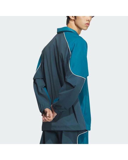Adidas Blue Originals 3-Stripes Coach Jacket Asia Sizing for men