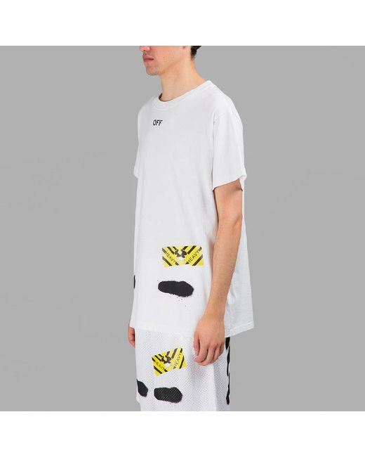 Off-White c/o Virgil Abloh White C/O Virgil Abloh Tiger Stripes Splash Ink Printing Short Sleeve T-Shirt for men