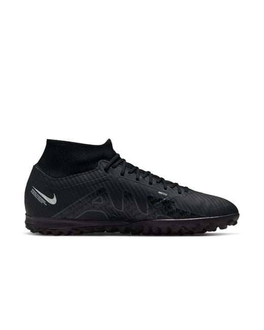 Nike Black Mercurial Superfly 9 Academy Turf High-top Football Shoes for men