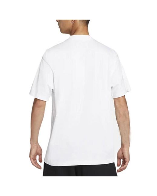 Nike White Logo Alphabet Printing Breathable Round Neck Short Sleeve T-Shirt for men