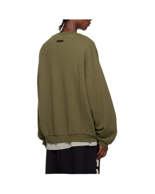Fear Of God Green Fleece Crewneck 'Military' for men