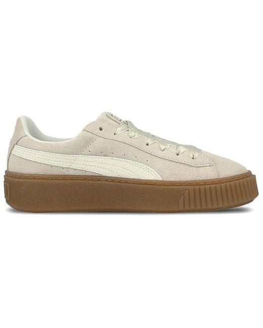 PUMA White (Wmns) Suede Platform Bubble